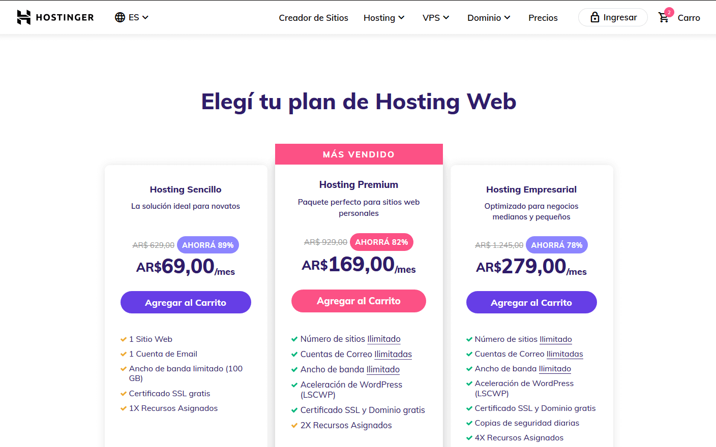 cupones hostinger argentina descuentos - Hosting Argentina Rápido y Potente (10)