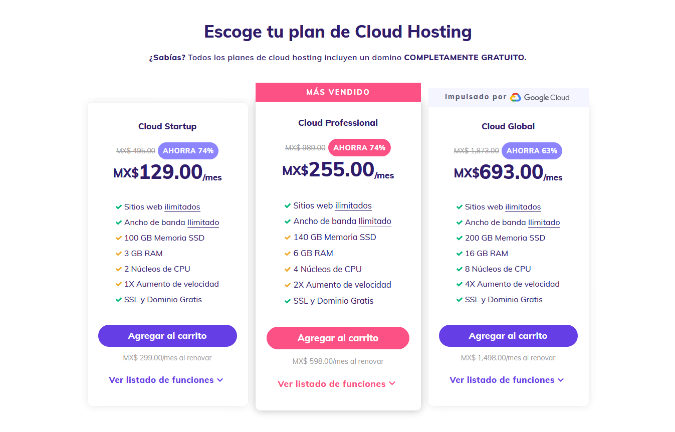 cupones hostinger mexico - cupón hostinger mexico - Cloud Hosting México Aloja +200 Sitios Por MX$129 Mes 2