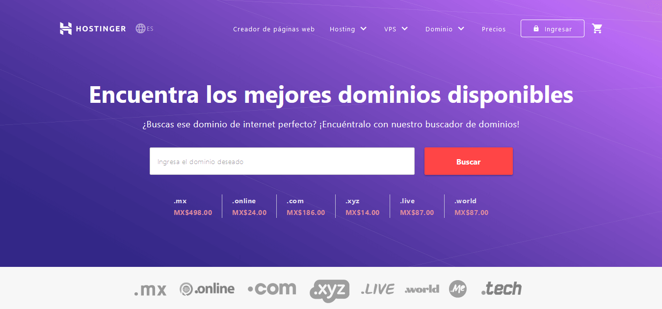 cupones hostinger mexico - cupón hostinger mexico - Dominios de Internet ¡Nombres de Dominio al Mejor Precio